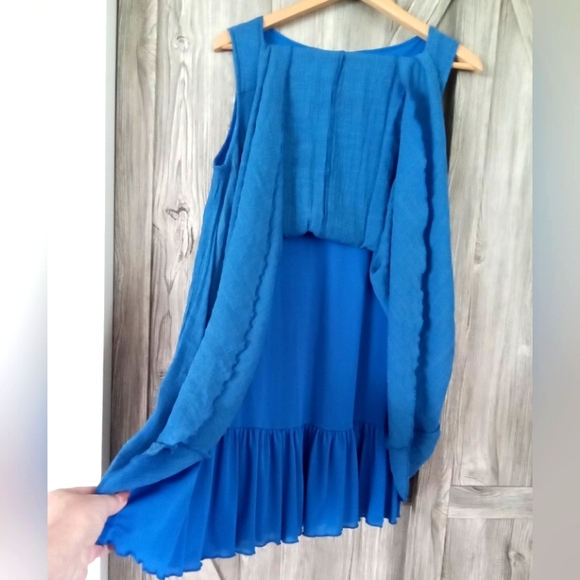 Papa Blue Cotton Linen Tunic Dress L - Picture 7 of 7